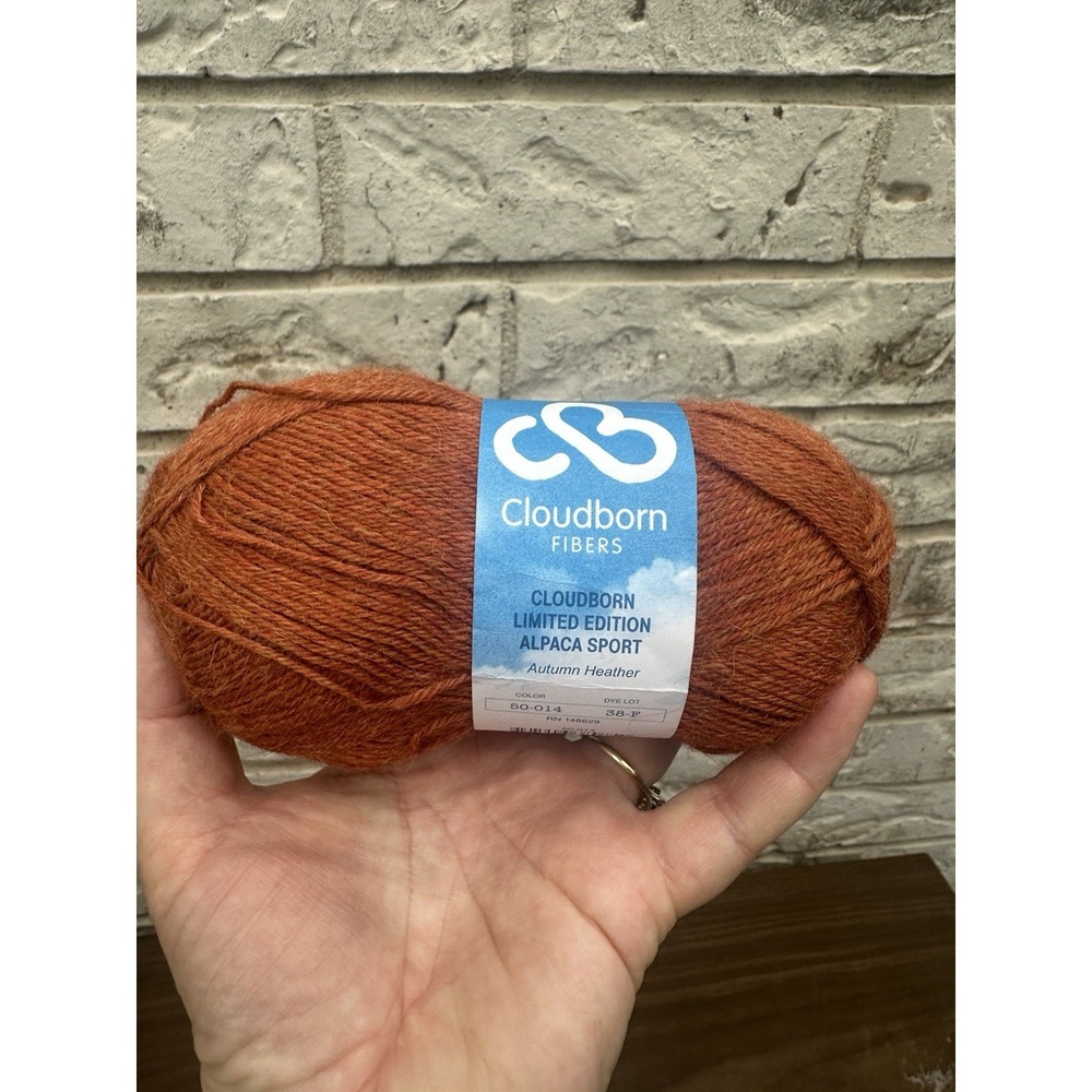 Cloudborn Fibers Yarn 50g 100% Baby Alpaca Wool Sport #50-014 Autumn Heather